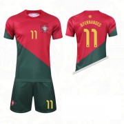 Equipaciones De Futbol Para Niños Portugal Copa Mundial 2022 Bruno Fernandes 11 Camiseta Primera..